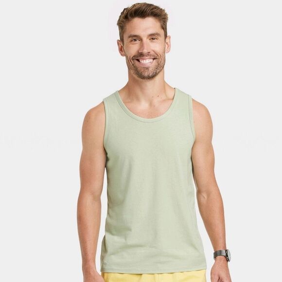 NWT Goodfellow & Co Mens Light Green Tank Top 2pk - Picture 2 of 7
